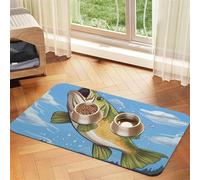 Tapis de nourriture super absorbant pour chien, tapis de pêche sautant hors de l'eau, tapis d'alimentation pour gamelles d'eau et de nourriture pour animaux de compagnie, tapis de placement