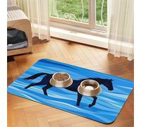 Tapis de nourriture super absorbant pour chien, traverser la rivière à cheval, tapis d'alimentation pour gamelles de nourriture et d'eau, tapis de placement antidérapant et imperméable pour les sols