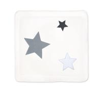 Bemini - Tapis de parc 100/100 cm - Reversible - Softy + terry - Motif étoiles écru Ecru