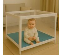 Tapis de Parc Imperméable Réversible Confortable - 90x90x3 cm 95x95x3 cm - Tapis De Jeu Pour Enfant Bébé - Facile à Laver - Épaisseur 3 cm - Disponible en Plusieurs Couleurs (Lagon, 95x95 cm)