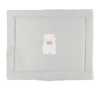 NOUKIE’S - Tapis de Parc Réversible en Veloudoux Vert, Beige et Écru - Tapis de Jeu Doux et Moelleux pour Bébé - Lavable et Durable - Compatible Arche d’Éveil - Accessoire Chambre Bébé