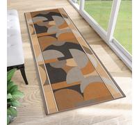 Tapis de passage au mètre Entrée Salon Chambre à coucher Tapis à poils courts Moderne Design Antidérapant Gris Marron 67 x 130