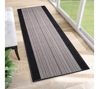 Tapis de passage au mètre Pont Salon Chambre à coucher Tapis à poils courts Moderne Design Antidérapant Gris Chiné 67 x 370