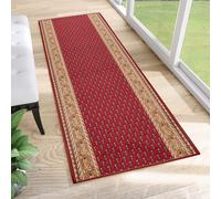 Tapis de passage au mètre Pont Salon Chambre à coucher Tapis à poils courts Moderne Design Antidérapant Rouge Jaune Ornement Floral Cuisine 80 x 400