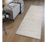 Tapis de passage au mètre Pont Salon Chambre à coucher Tapis à poils courts Moderne Design Chiné Gris Taupe Oekotex 80 x 120