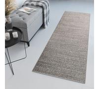 Tapis de passage au mètre Pont Salon Chambre à coucher Tapis à poils courts Moderne Design Chiné Gris Foncé Oekotex 90 x 200