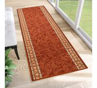 Tapis de passage au mètre Pont Salon Chambre à coucher Tapis de courtoisie Moderne Design Antidérapant Orange Jaune Ornement Chiné Cuisine 80 x 450