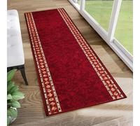 Tapis de passage au mètre Pont Salon Chambre à coucher Tapis de courtoisie Moderne Design Antidérapant Rouge Jaune Chiné Cuisine 80 x 300