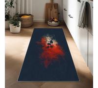 Tapis de Passage Couloir Antiderapant 60 x 180 cm, Tapis de Cuisine Lavable Style Sombre d'entrée Intérieur Abstrait Crâne Mystérieux Fumée pour Salon Chambre à Coucher Salle à Manger