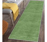 Tapis de Passage Couloir Antidérapant et Lavable 60 x 180 cm Vert Tapis de Cuisine Tapis Couloir Long Absorbant Tapis d'entrée Interieur Paillasson Tapis de Sol pour Passage Entree Chambre Buanderie