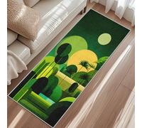 Tapis De Passage Géométrique, Tapis De Couloir Vert Arbre Abstrait Moderne, Carpet 80x150cm pour Cuisine Lave-Linge Et Balcon Rugs Antidérapant Poils Ras Lavable en Machine