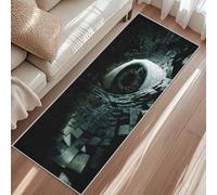 Tapis De Passage Mauvais Œil, Tapis De Couloir Surréalisme Briques, Carpet 80x150cm pour Cuisine Lave-Linge Et Balcon Rugs Antidérapant Poils Ras Lavable en Machine