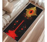 Tapis De Passage Mauvais Oeil, Tapis De Couloir Cascade Rouge Surréalisme, 65x240cm Carpet pour Cuisine Lave-Linge Et Balcon Rugs Antidérapant Poils Ras Lavable en Machine