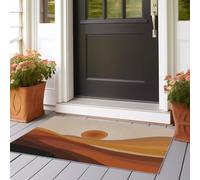 Tapis de Passage Minimalisme Moderne Désert Soleil Illustration 80 x 150 cm Antidérapant et Lavable Interieur Rug, Terre Colorée Tapis de Couloir pour Entree Couloir Salon Chambre à Coucher Cuisine