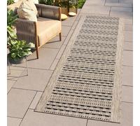 Tapis de passage Outdoor Indoor Marron Noir Motif résistant aux UV Balcon Terrasse 70 x 180