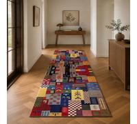 Tapis de Passage, Runner Rugs,80 x 200 cm, Multicolore Rouge Bleu Jaune Vert Gris Noir,Tapis Déco Maison Chaises Salle à Manger Descente de Lit Chambre