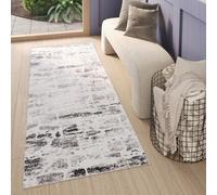 Tapis de passage Salon Chambre à coucher Modernes Design Gris Beige Chiné Estompé 3D Abstrait Oekotex 100 x 200 cm