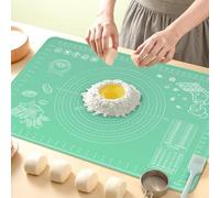 Tapis de pâtisserie en silicone 70 x 50 cm extra épais avec mesures et surélévation des bords, planche à rouler en silicone de qualité alimentaire pour pâtisserie, pain, biscuits, pizza, fondant