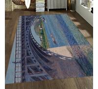 Tapis de Paysage au Bord de la rivière Le Pont d’Argenteuil et la Seine Tableaux célèbres Tableaux Tapis antidérapant à Poils Ras pour Salon Salle de conférence 60x90cm