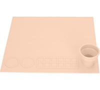 Tapis de peinture en silicone antidérapant épais grand tapis d'art pour enfants avec tasse pour le gribouillage DIY Orange