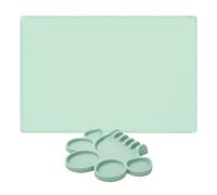 Tapis de peinture en silicone avec palette réglable, 60 x 40 cm, tapis d'artiste en silicone avec palette - pour artiste, garçon, fille, projets d'aquarelle, moulage, coloriage, comptoir d'école