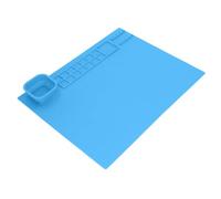 Tapis de peinture en silicone épais, durable, facile à nettoyer, grand format, pour activités artistiques des enfants, 49 x 39 cm (Bleu)