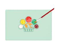 Tapis de peinture en silicone pour - Feuille de dessin avec palette, 60 x 40 cm, tapis de peinture pliable pour, pour projets d'argile, moulage, dessin, coloriage, artiste, étudiant