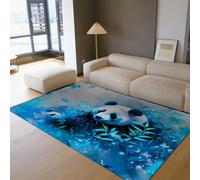 Tapis de pépinière Lavable Doux Wilderness Animal Girafe Lion Éléphant Zoo Léger Antidérapant Tapis à Poils Ras pour Chambre à Coucher 80x150cm