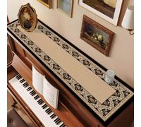 Tapis de piano en cuir imperméable, housse anti-poussière style vintage avec motif floral pour piano droit, tapis étanche, pour commodes, armoires, meubles TV-K||30×100cm