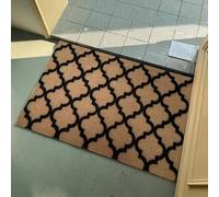 Tapis de Pied en cocotier imitant 3D Tapis antidérapant en Forme de Grille en Flanelle en Diamant pour enlever la poussière et frotter Contre la Terre Tapis - 60x90cm
