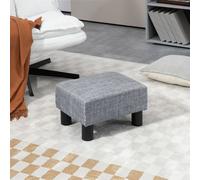 Tapis de pied HOMCOM en lin gris ottoman robuste jusqu’à 150kg siège additionnel pour salon et passage style élégant