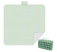 Tapis De Pique-Nique avec Poignée De Transport Pas De Sable Et Facile À Nettoyer pour Le Camping, La Plage, Les Parcs, La Famille Et L'extérieur (Vert,1.5x2m)