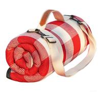 Tapis de pique-nique imperméable confortable avec rembourrage en éponge épaisse et tissu solide pour une assise prolongée en plein air dans les parcs ou la plage (rouge)