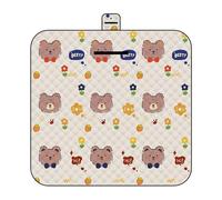 Tapis de pique-nique imperméable et portable, tapis résistant au sable avec adorable imprimé animal, couche douce en polyester et coton mélangé pour un jeu confortable de bébé, parfait pour les