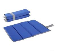 Tapis de pique-nique léger en tissu Oxford enduit d'argent résistant à l'humidité et à l'eau, design à quatre volets, coussin en coton perlé, compact, pliable, portable, 60 g, 35 x 28 x 1,5 cm