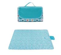 Tapis de Pique-Nique Pliable Extra Large et imperméable, imprimé Fruits Herbe, 200 x 145 cm Couverture De Pique-Nique(Light Blue)