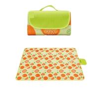 Tapis de Pique-Nique Pliable Extra Large et imperméable, imprimé Fruits Herbe, 200 x 145 cm Couverture De Pique-Nique(Yellow)