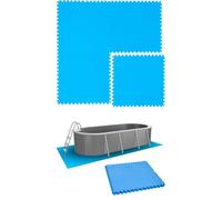 Tapis de Piscine 2,6 m² - 4 Tapis de Sol EVA 81x81 Jeu de Dalles de Protection