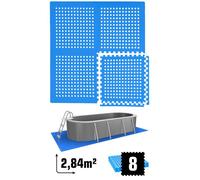 Tapis de Piscine 2,8 m² - 8 Tapis de Sol EVA 62x62 Jeu de Dalles de Protection