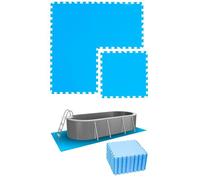 Tapis de Piscine - EYEPOWER - 6,6 m² - Carré - Bleu - Protection contre les blessures incluse