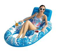 Tapis de piscine gonflable, rabot d'eau, salon flottant, confortable, support de tasse intégré, design grande taille, rangement facile, prêt à se détendre, parfait pour la piscine, l'utilisation du