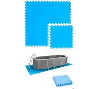 Tapis de Piscine Rectangulaire - EYEPOWER - 1,9 m² - 8 Tapis de Sol EVA 50 x 50 cm - Bleu