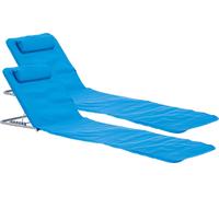 Lot de 2 tapis de plage Cellorigo avec dossier inclinable 160 x 49 cm bleu [en.casa]