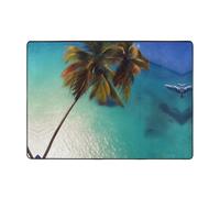 Tapis de plage en noix de coco - 203,2 x 147,3 cm - Confortable, doux, résistant à l'usure, antidérapant, adapté pour les chambres, les salons et autres scènes.