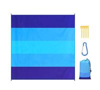 Tapis de plage léger à séchage rapide | Pique-nique portable étanche avec 4 piquets de tente et 1 poche d'angle pour le camping en plein air