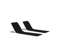 vidaXL Tapis de plage pliables Set de 2 Noir 160 x 53 x 47 cm