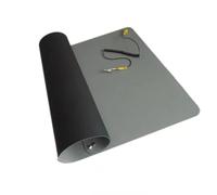 Tapis de plan de travail en caoutchouc antistatique avec prise de terre et dragonne Convient pour les réparations électroniques sensibles