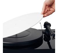 Tapis de Plateau Hudson Hi-FI pour Tourne-Disque Standard de 12"/30,45 cm, en Acrylique usiné CNC, pour disques en Vinyle, Blanc, 11,75"/29,8 cm, avec Encoche pour étiquette de Disque.