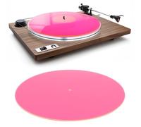 Tapis de Plateau tournant en Acrylique, 300 x 300 x 3 mm, Tapis de Plateau tournant, Tapis antidérapant à Faible Bruit, Anti-Vibration, pour Lecteur de Disque de 12 Pouces (Rose Transparent)