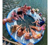 Tapis de Plateforme Flottant Gonflable, Radeau d'eau Durable pour Piscine, Lac, Mer Relaxation et Activités de Loisirs